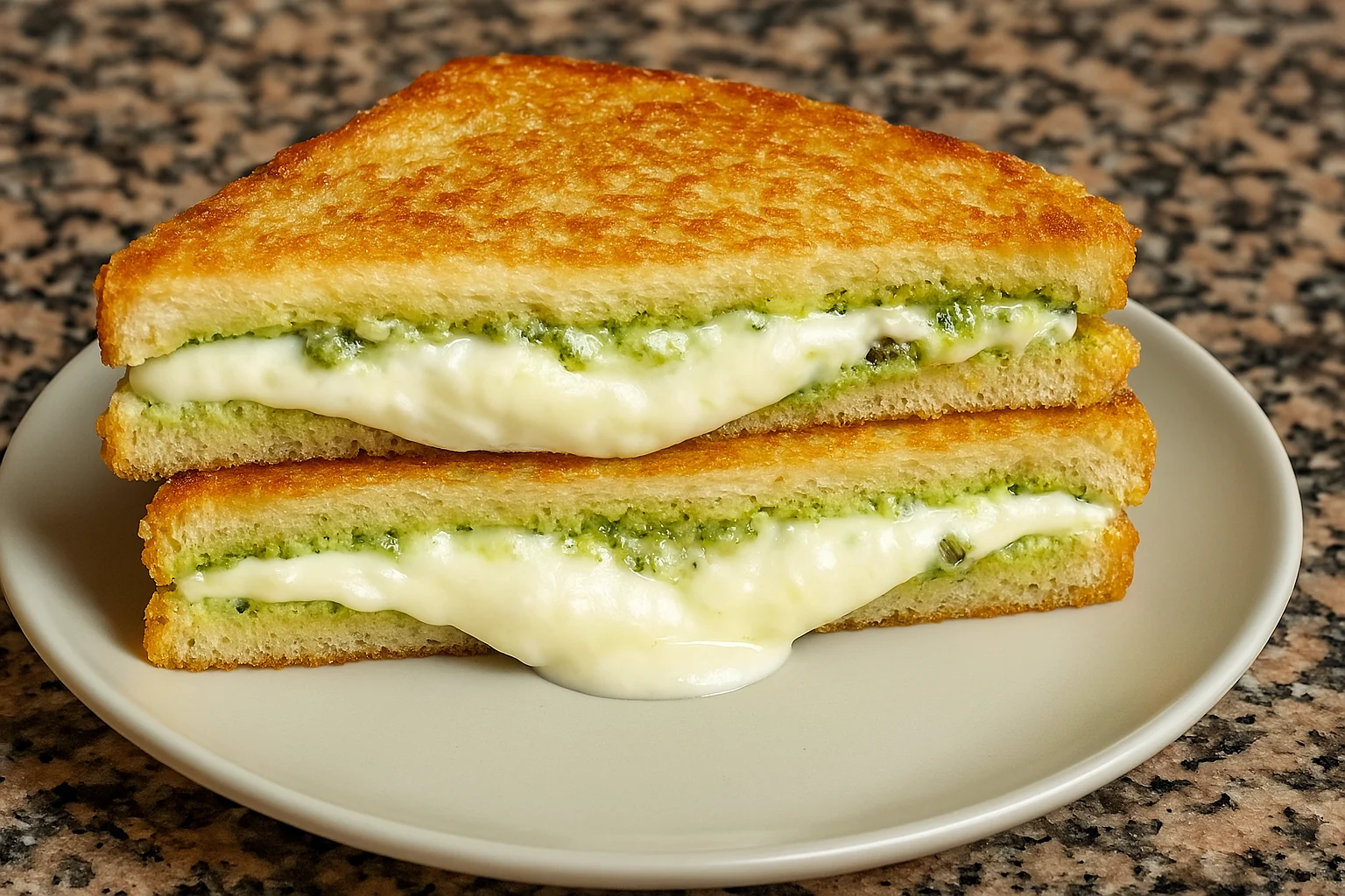 Sándwich de Burrata con Pesto de Pistacho y Tomate Seco